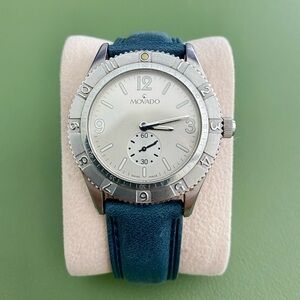 classic movado watch leather strap *working*
